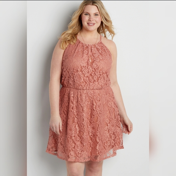 plus size dusty rose dress